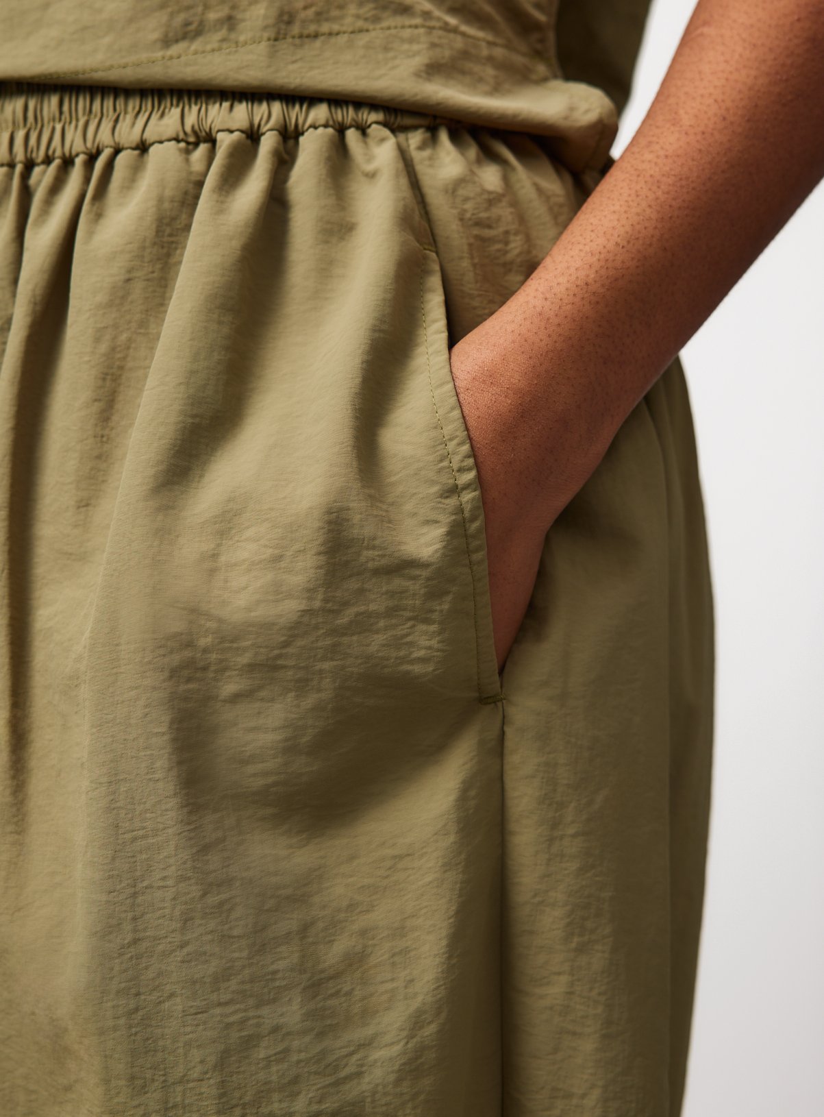 Khaki Balloon Leg Techno Co-ord Trousers 14 - Image 2 thumbnail
